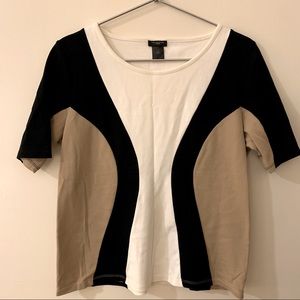 Waist accentuating short sleeve top